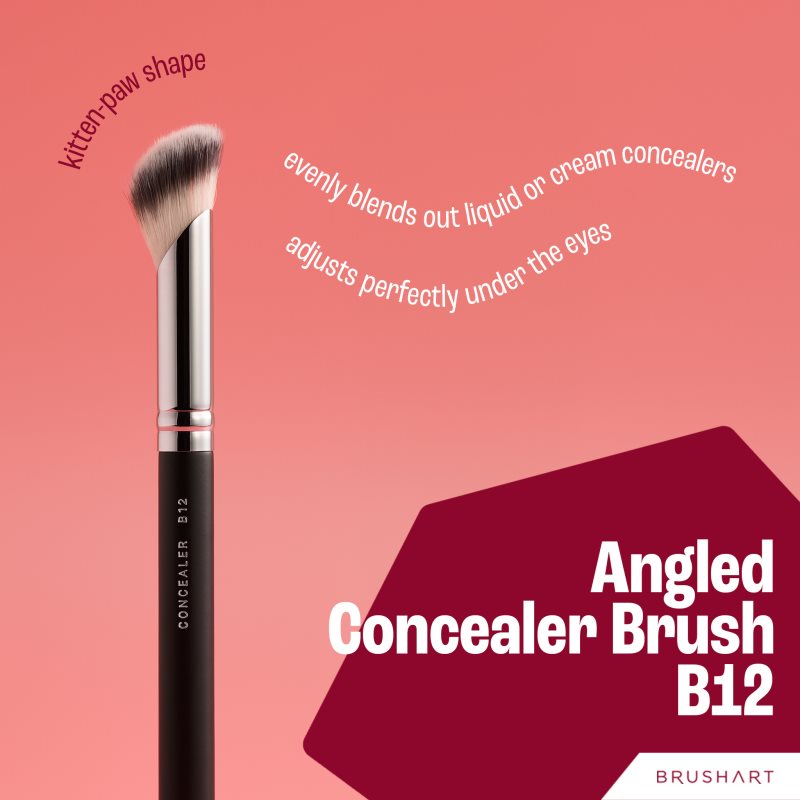 BrushArt Professional B12 Angled Concealer Brush Pinceau Correcteur B12 1 Pcs