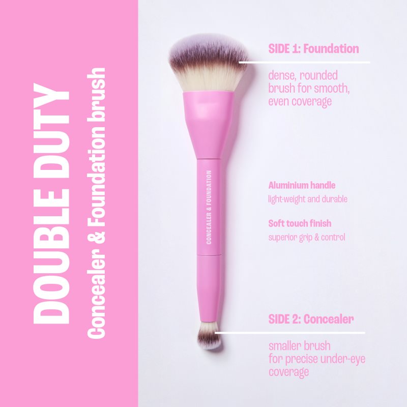 BrushArt Double Duty Concealer & Foundation brush štetec na make-up a korektor obojstranný 1 ks (obrázok 5)
