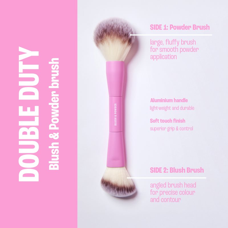 BrushArt Double Duty Blush & Powder brush štetec na lícenku a púder obojstranný 1 ks (obrázok 5)