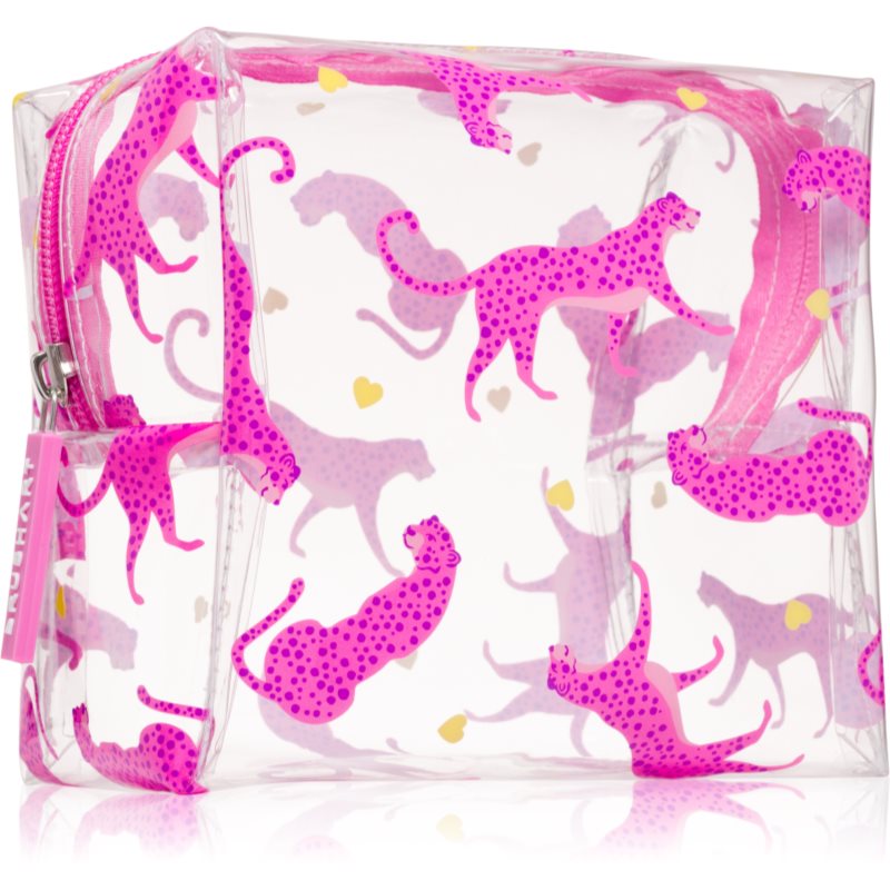 BrushArt Accessories Transparent cosmetic bag neceser transparente para cosméticos Cheetah in love A 1 ud