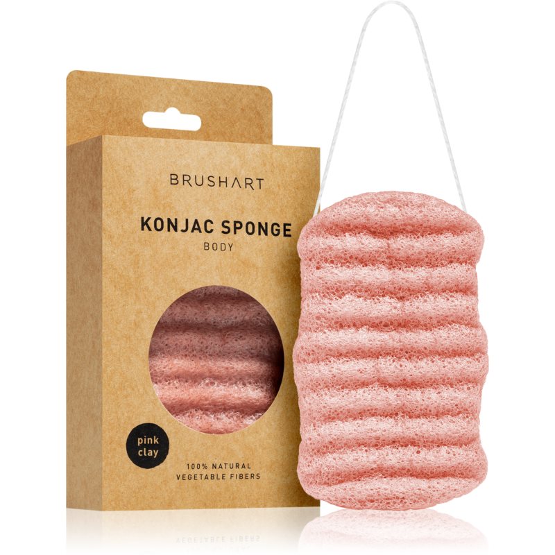 BrushArt Home Salon Konjac Sponge Gentle Exfoliating Sponge For The Body Pink Clay