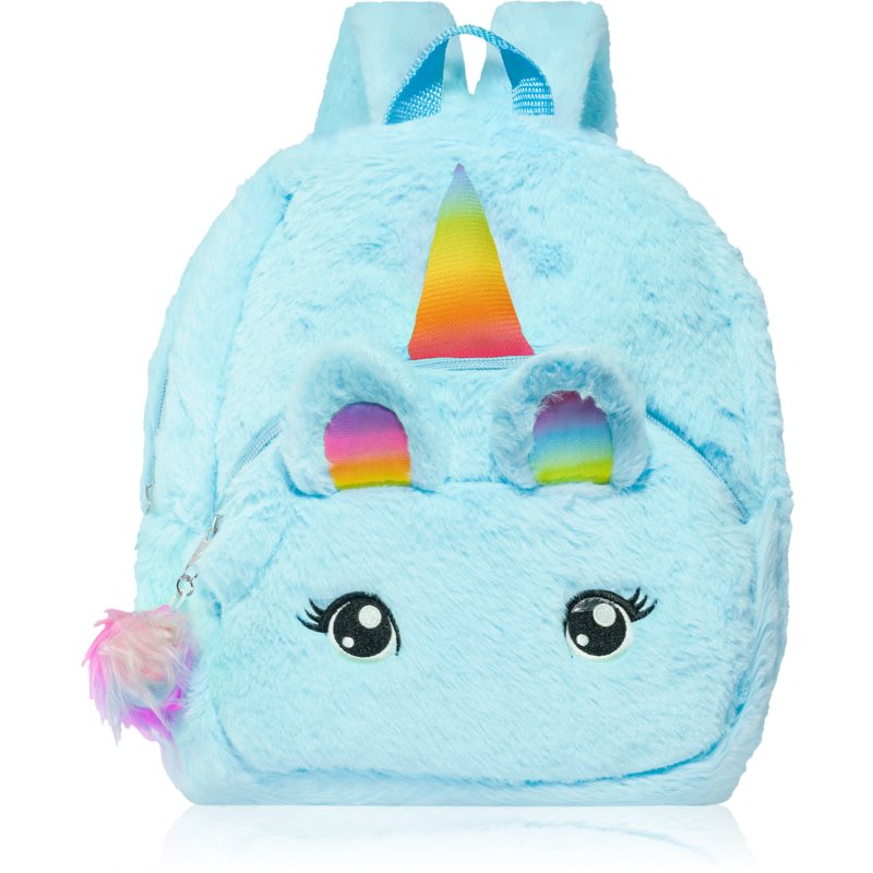 BrushArt KIDS Fluffy unicorn backpack Large barnryggsäck Blue (29 x 33 cm) unisex