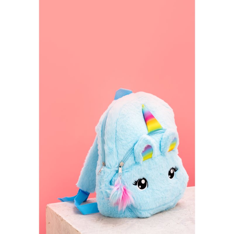 BrushArt KIDS Fluffy Unicorn Backpack Large Children’s Rucksack Blue (29 X 33 Cm)