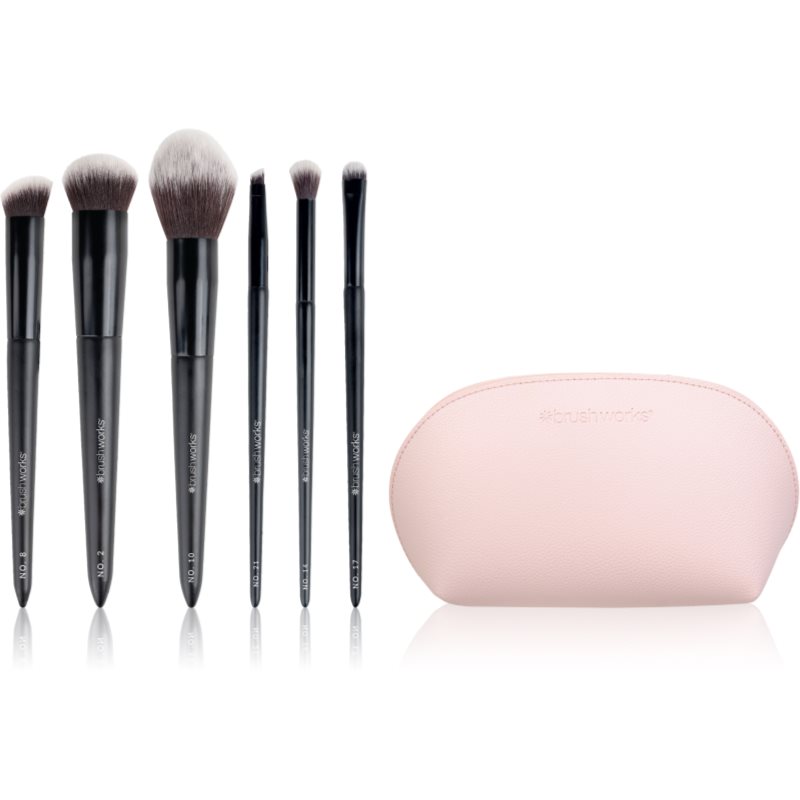 Brushworks Essentials Makeup Brush Set Complexion sada štětců s taštičkou