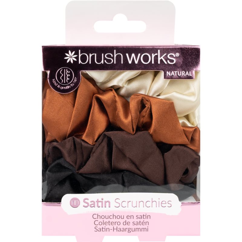 Brushworks Satin Scrunchies Natural гумки для волосся