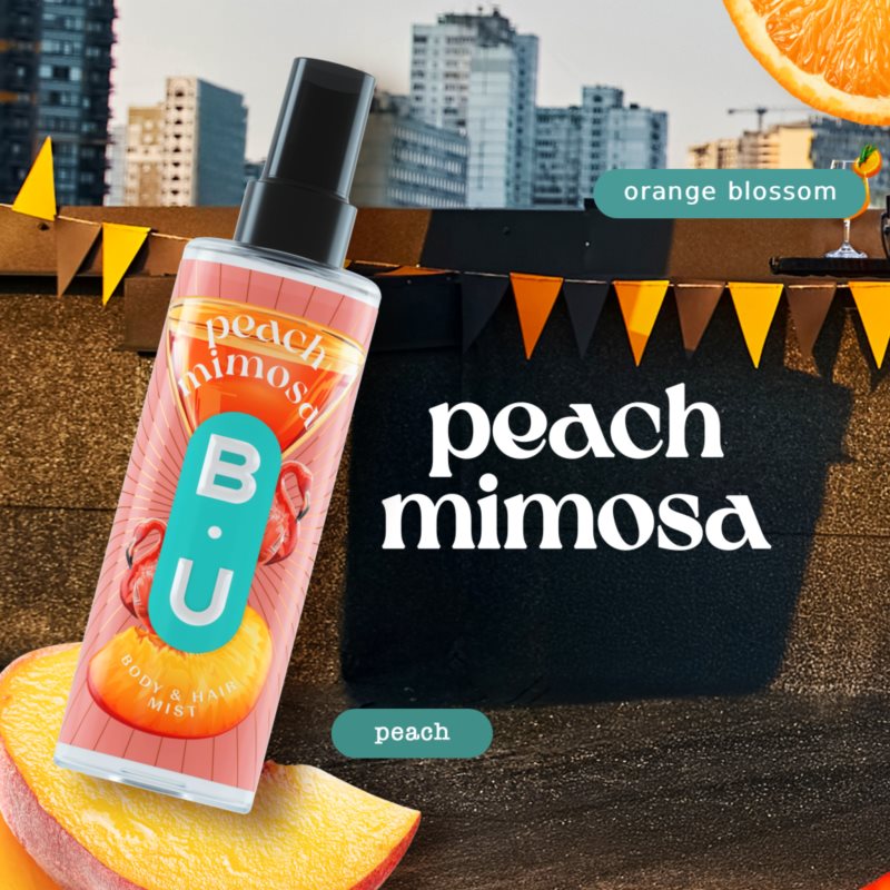 B.U. Peach Mimosa tělový sprej pro ženy 100 ml (obrázek 3)