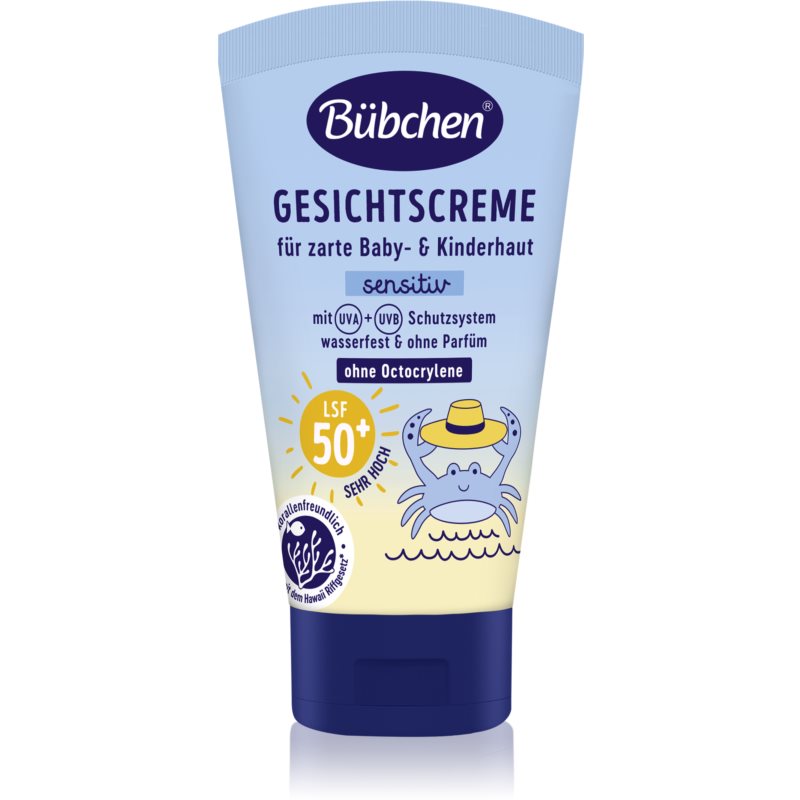 Bübchen Sensitive Sun Protection Face Cream SPF 50+ Gesichtsschutzcreme für Kinder SPF 50+ 6 m+ 50 ml