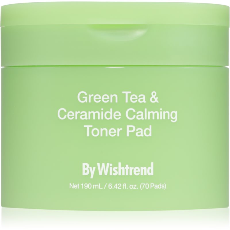 By Wishtrend Green Tea & Ceramide Calming Toner Pad toner pads with soothing effect 70 pc