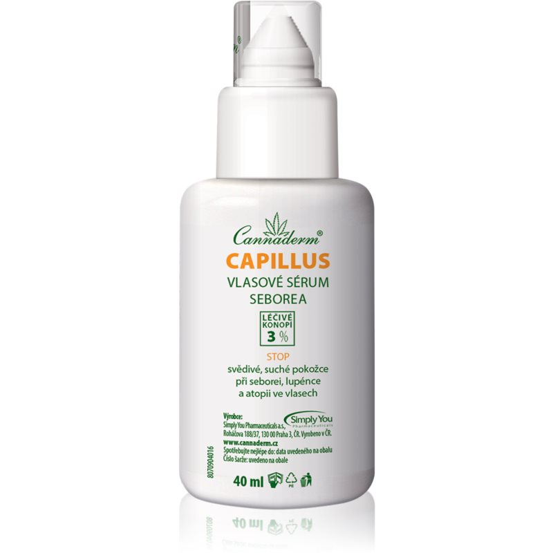 Cannaderm Capillus Seborea Hair Serum активна сироватка для сухої шкіри голови зі свербінням 40 мл