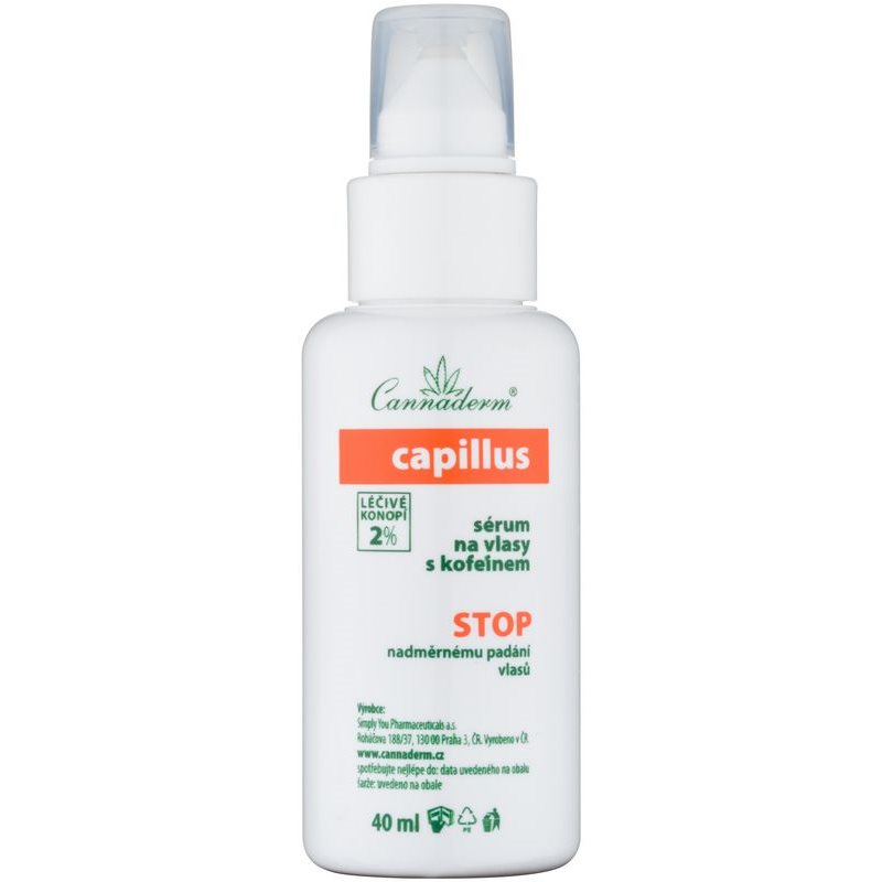 Cannaderm Capillus Caffeine hair serum plaukų serumas plaukų slinkimui gydyti 40 ml