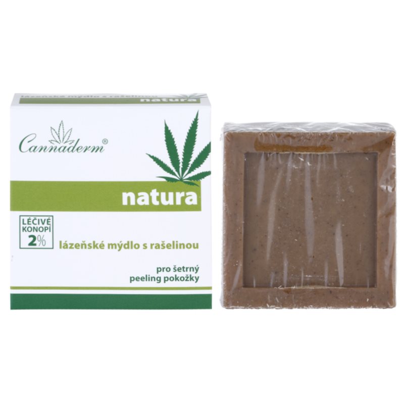 Cannaderm Natura Spa Soap With Peat Extract очищуюче мило з чорною гряззю з конопляною олією 80 гр