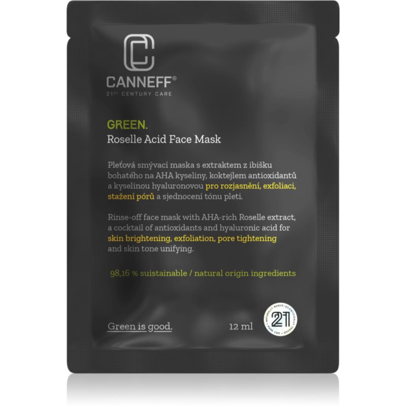Canneff Green Roselle Acid Face Mask eksfolijacijska maska s AHA Acids 12 ml
