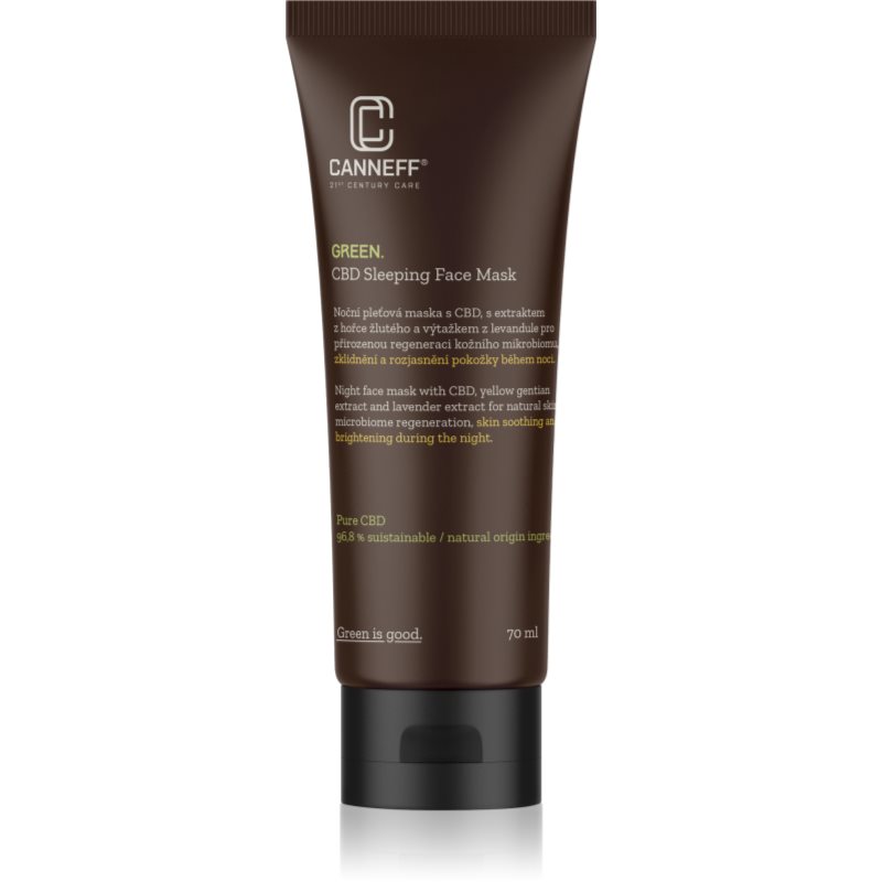Canneff Green CBD Sleeping Face Mask zklidňující maska na noc 70 ml