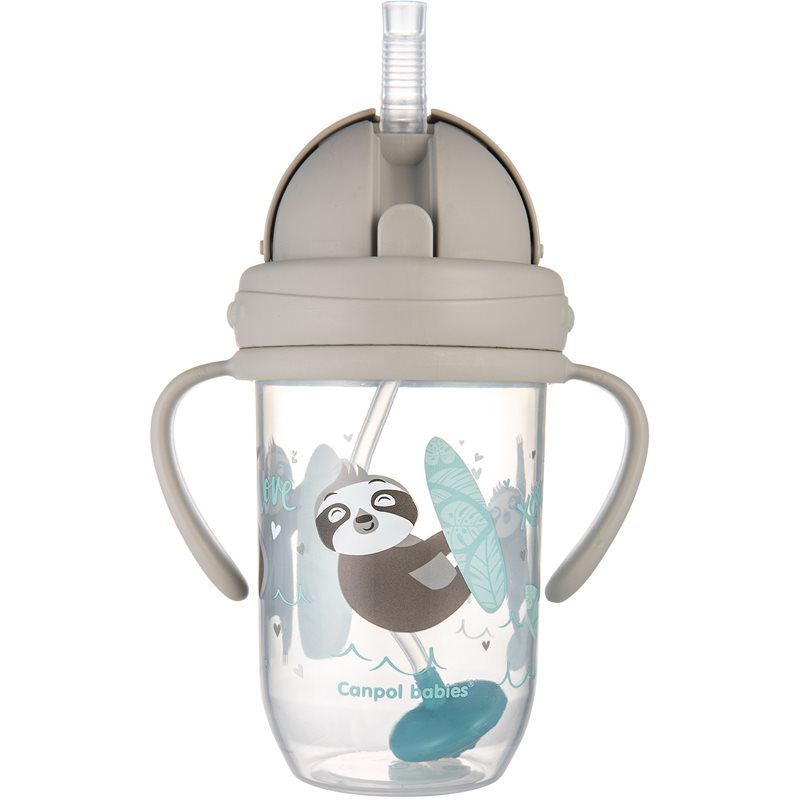 Canpol Babies Exotic Animals Cup With Straw чашка з трубочкою Gray 270 мл