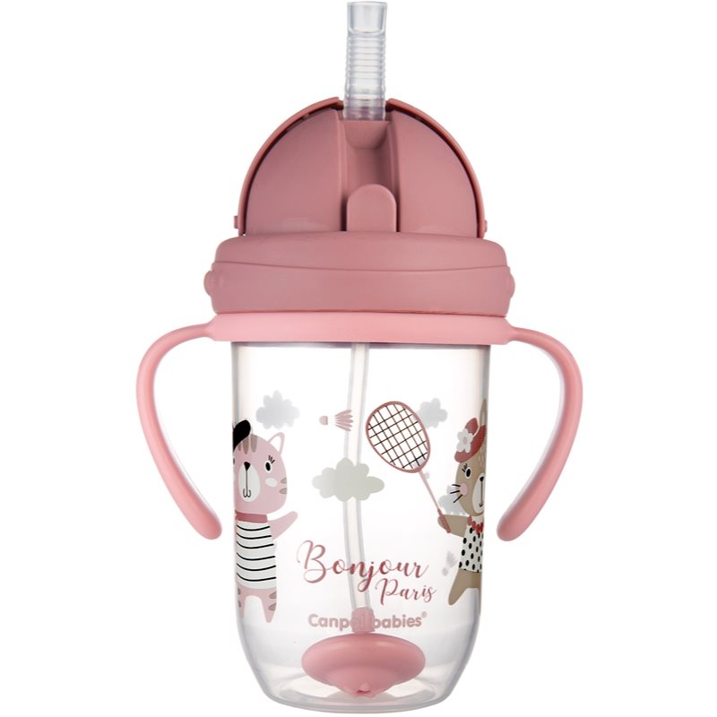 Canpol Babies Bonjour Paris Cup Cup With Straw Pink 270 Ml