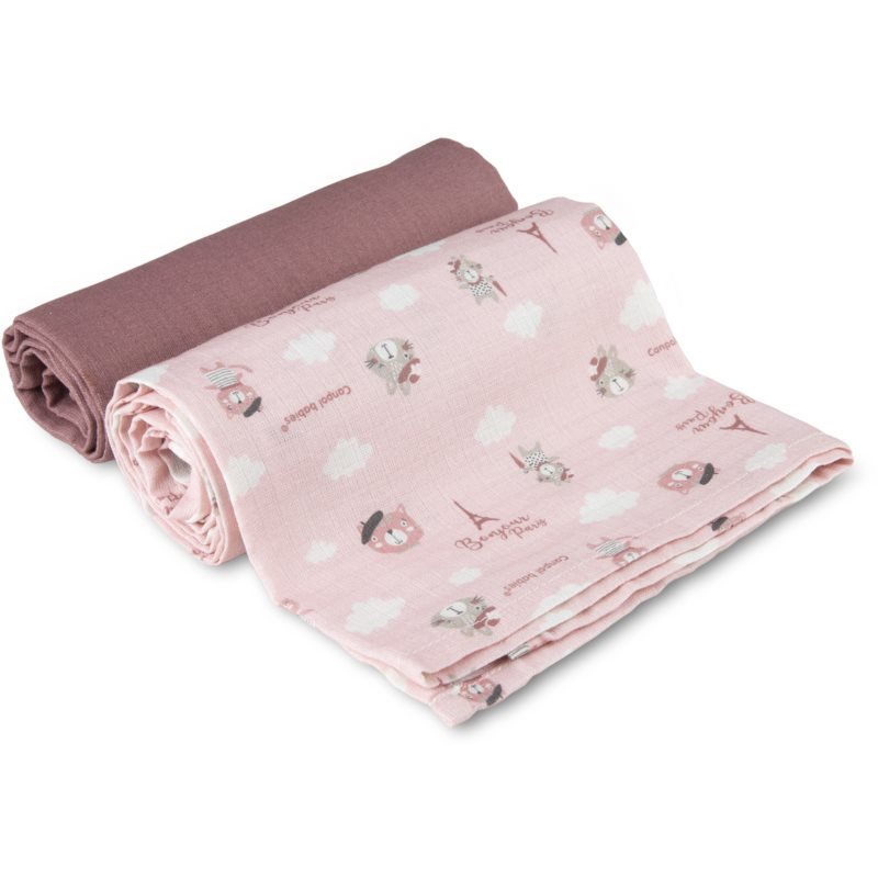canpol babies Muslin Squares текстильні підгузки Pink 70x70 cm 2 кс