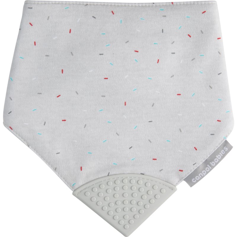 E-shop Canpol babies Cloth Bib with Teether bryndák s kousátkem Grey 1 ks