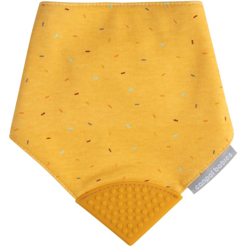 Canpol babies Cloth Bib with Teether bryndák s kousátkem Yellow 1 ks
