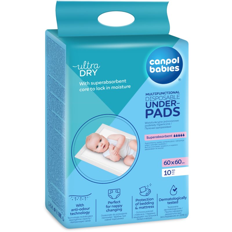 Canpol Babies Multifunctional Underpads Disposable Changing Mats 60x60 Cm 10 Pc