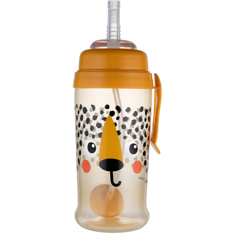 Canpol babies BabiesBoo Sport Cup Sportflasche mit Strohhalm mit Gewichten Gepard 350 ml