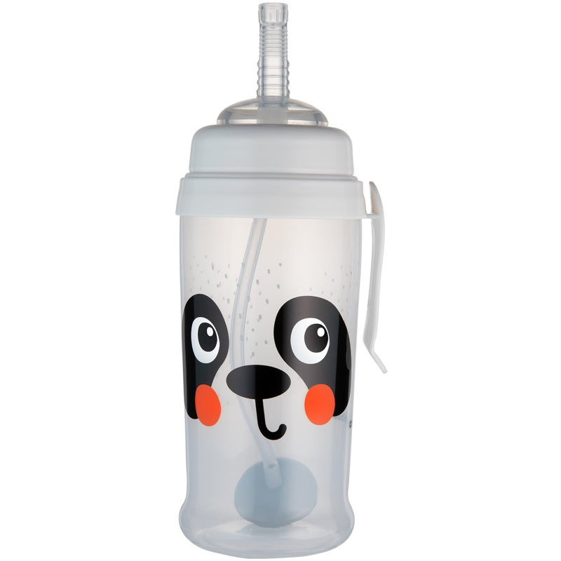 Canpol babies BabiesBoo Sport Cup Sportflasche mit Strohhalm mit Gewichten Panda 350 ml