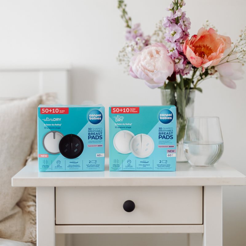 Canpol Babies 3D Shaped Breast Pads Postpartum Pads Coussinets D’allaitement Jetables 60 Pcs