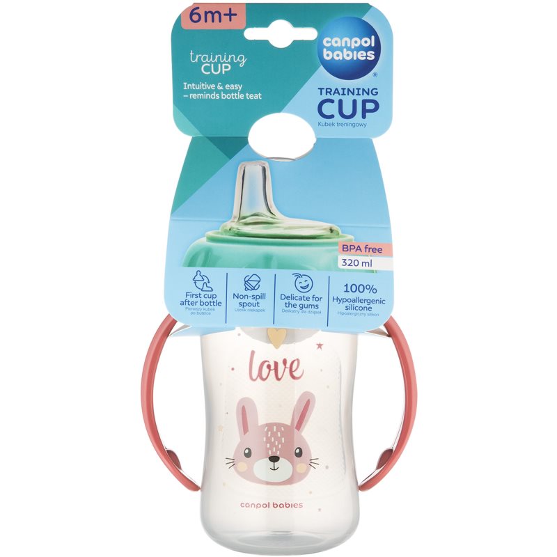 Canpol babies Cute Animals Training Cup Trainingsbecher Rabbit 6m+ 320 ml