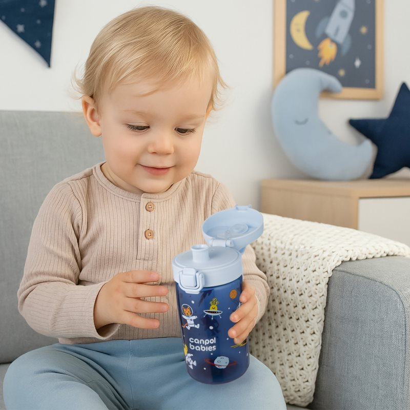 Canpol babies Junior Bottle detská fľaša Blue 400 ml