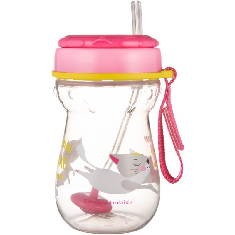 Canpol Babies Sport Cup Cup With Straw 9m+ Pink 350 Ml