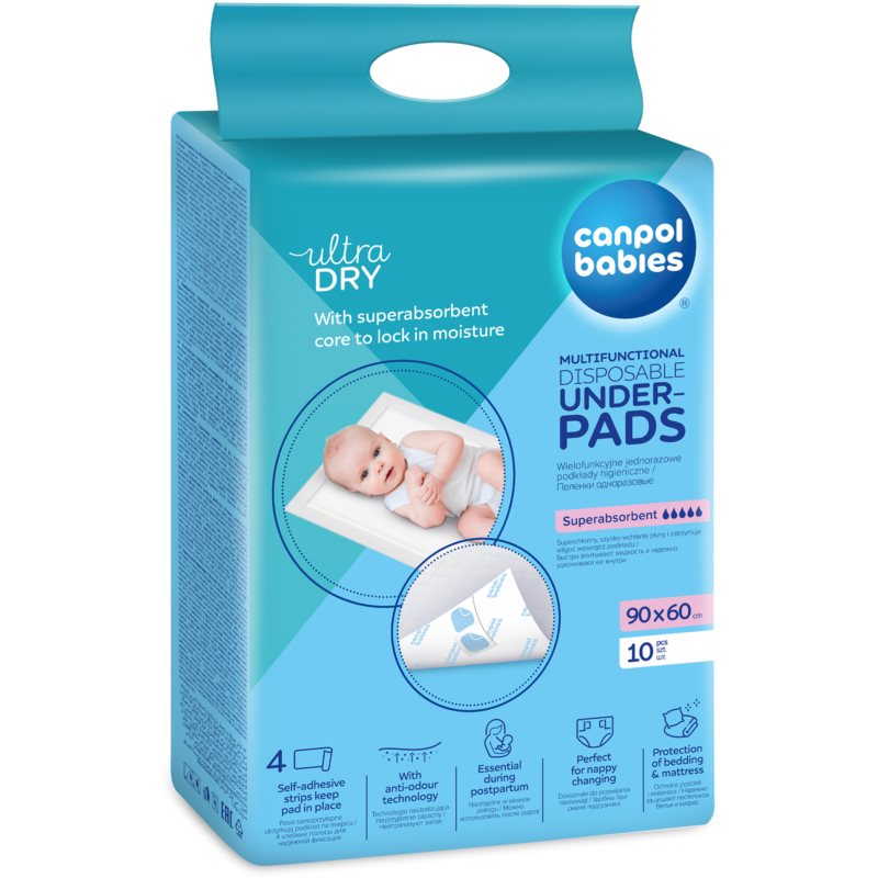 Canpol babies Disposable Underpads одноразові гігієнічні пелюшки Super Absorbent 10 кс
