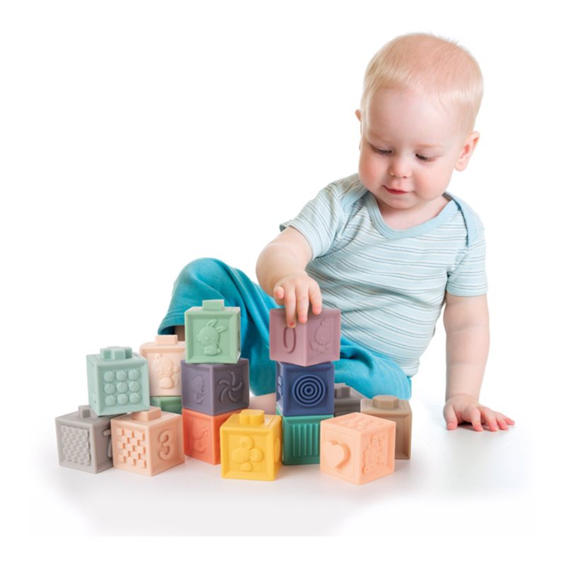 Canpol Babies Small Toys Soft Sensory Toy Blocks 6m+ 12 Pc