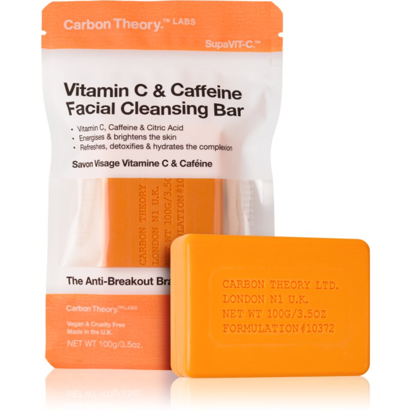 Carbon Theory Facial Cleansing Bar Vitamin C & Caffeine Rengöringstvål för ansikte med vitamin Orange 100 g female
