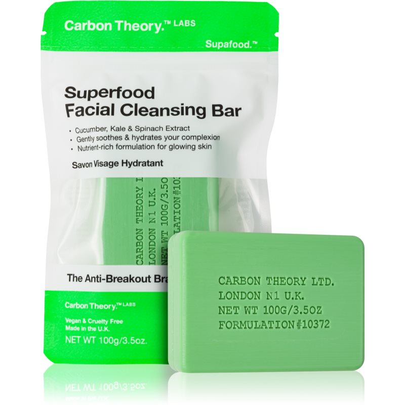 E-shop Carbon Theory Facial Cleansing Bar Superfood čisticí mýdlo na obličej Green 100 g