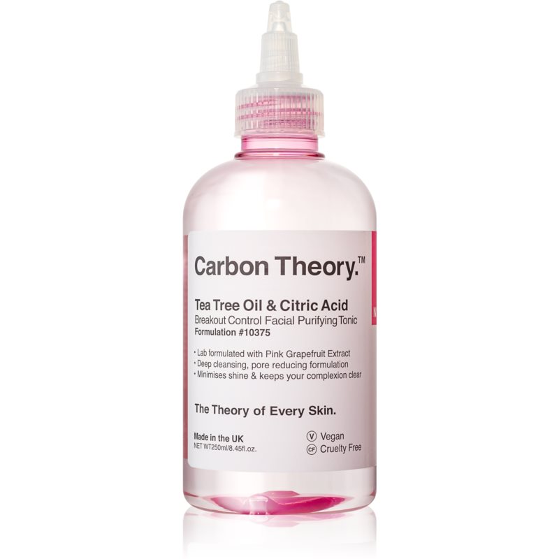 Carbon Theory Tea Tree Oil & Citric Acid глибоко очищуючий тонік для проблемної шкіри 250 мл