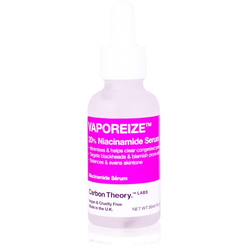 Carbon Theory Vaporeize 20% Niacinamide Serum Gesichtsserum mit Niacinamid und Zink 30 ml