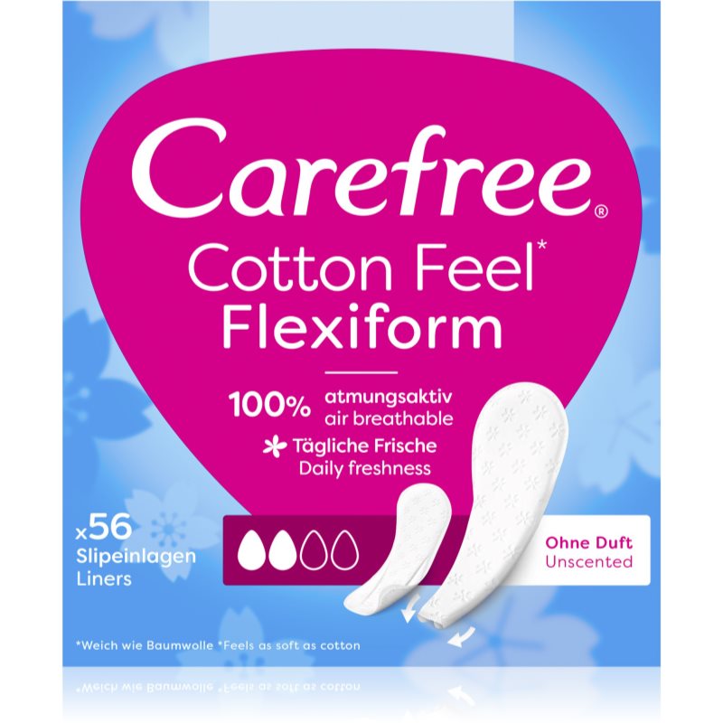 Carefree Cotton Flexiform дамски превръзки без парфюм 56 бр.