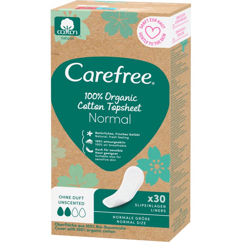 Carefree Organic Cotton Normal įklotai 30 vnt.