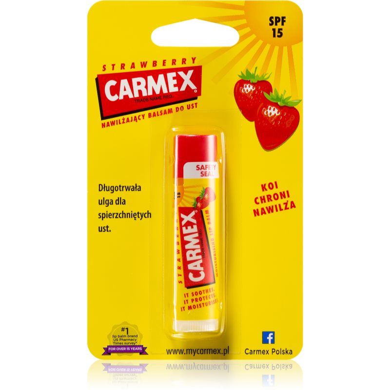 Carmex Strawberry drėkinamasis lūpų balzamas SPF 15 4.25 g