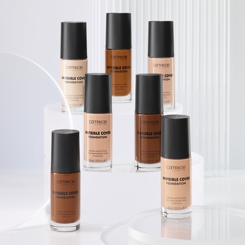 Catrice Invisible Cover Foundation Fluid Coverage Foundation With Matt Effect Shade 055W 30 Ml