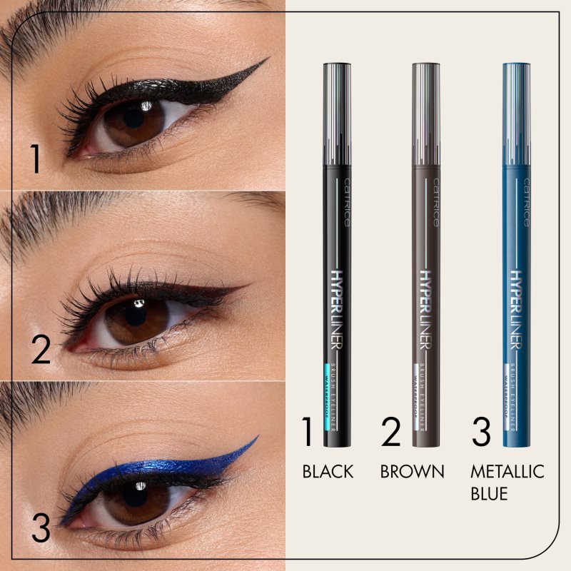 Catrice Hyper Liner Brush Eyeliner langanhaltender wasserfester Eyeliner Farbton 030 Midnight Spark 0.52 ml (Bild 7)