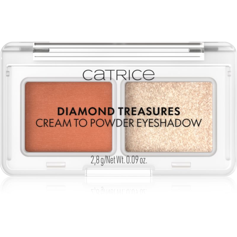 Catrice Diamond Treasures duo očné tiene odtieň 050 Peach Gleam 2.8 g