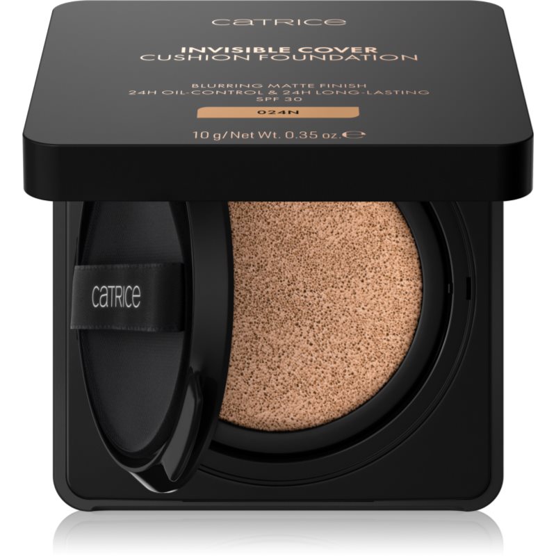 Catrice Invisible Cover Cushion Foundation ματ μεικ απ σε σφουγγαράκι SPF 30 απόχρωση 10 γρ