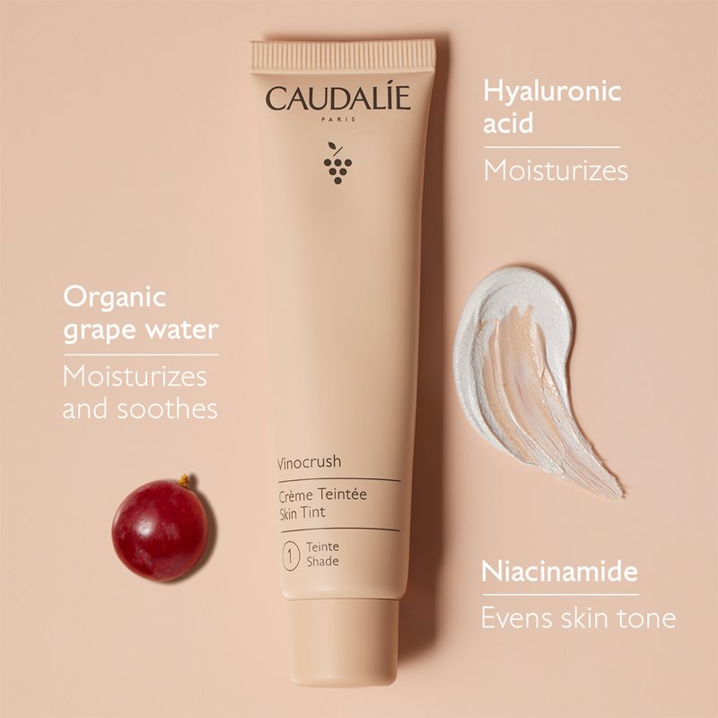 Caudalie Vinocrush Skin Tint CC Crème Pour Un Teint Unifié Pour Un Effet Naturel Teinte 1 30 Ml