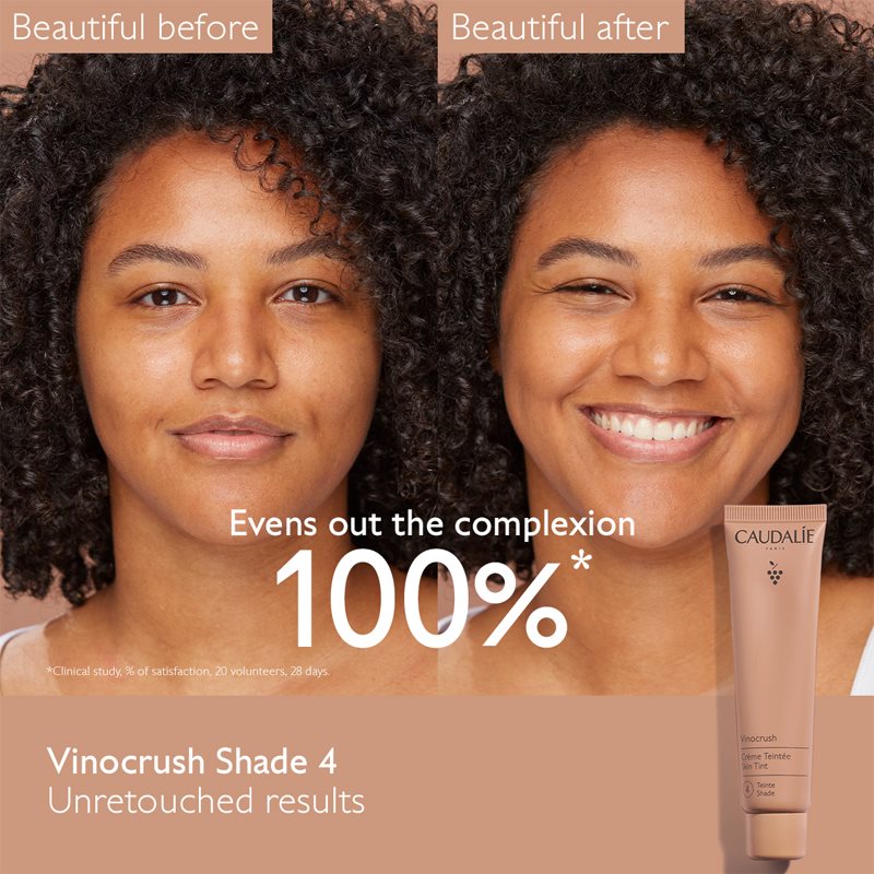 Caudalie Vinocrush Skin Tint CC Crème Pour Un Teint Unifié Pour Un Effet Naturel Teinte 4 30 Ml