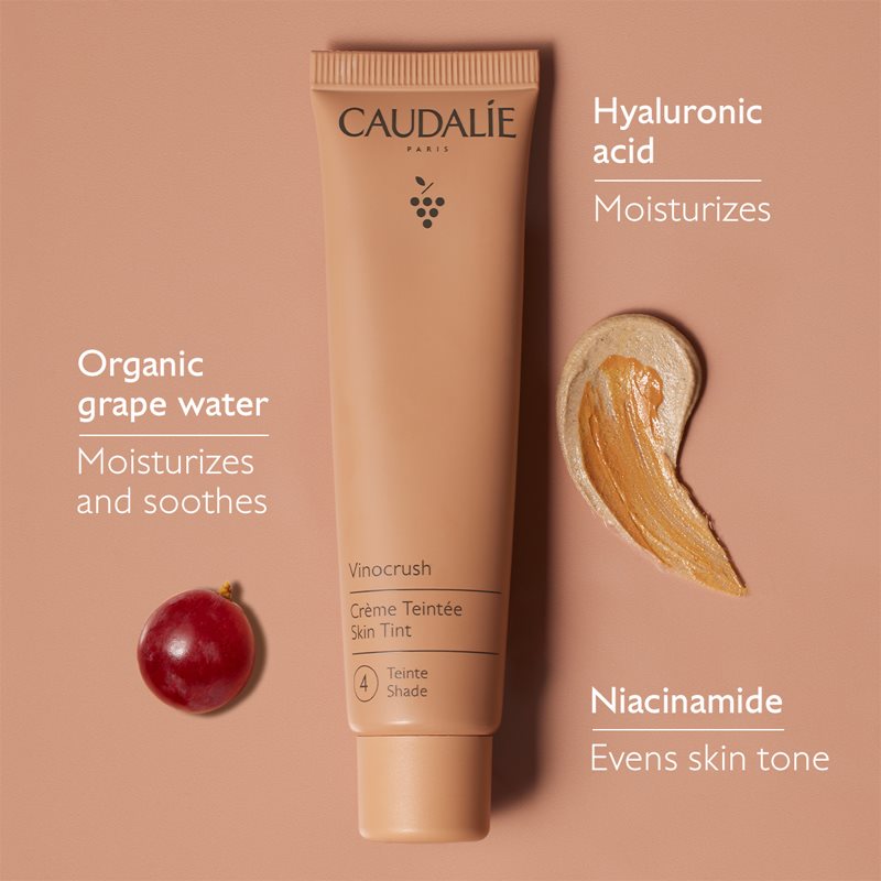 Caudalie Vinocrush Skin Tint CC Crème Pour Un Teint Unifié Pour Un Effet Naturel Teinte 4 30 Ml