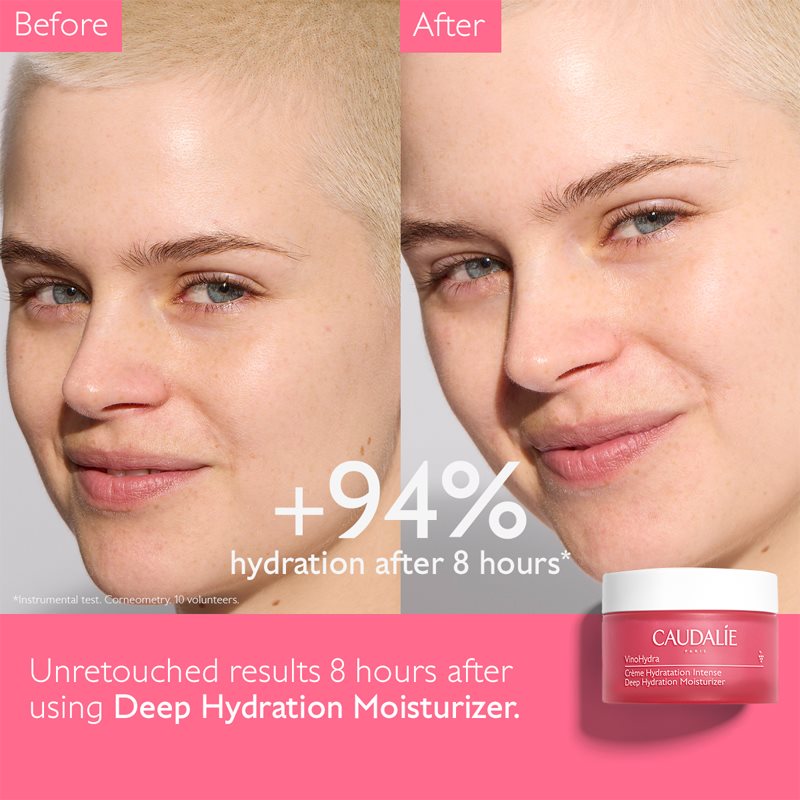 Caudalie VinoHydra Deep Hydration Moisturizer інтенсивний зволожуючий крем для сухої шкіри для чутливої шкіри 50 мл