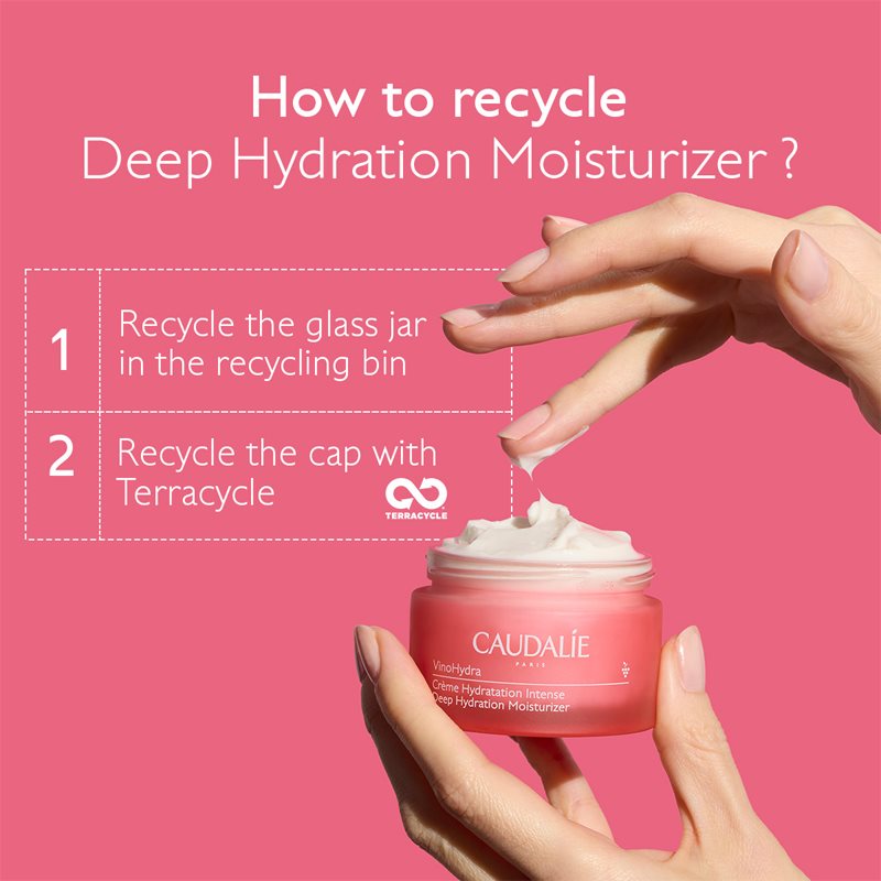 Caudalie VinoHydra Deep Hydration Moisturizer інтенсивний зволожуючий крем для сухої шкіри для чутливої шкіри 50 мл