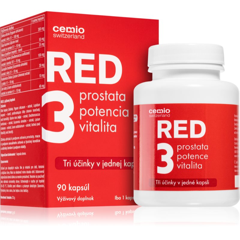 Cemio RED3 kapsuly prostata, potencia, vitalita 90 ks