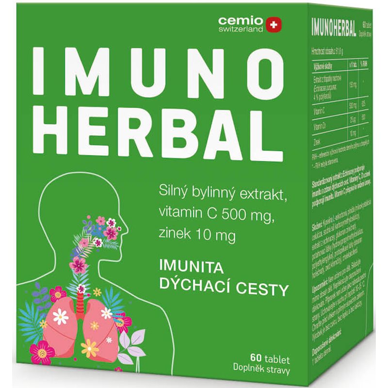 E-shop Cemio Imunoherbal tablety pro podporu imunity, snížení míry únavy a vyčerpání 60 tbl