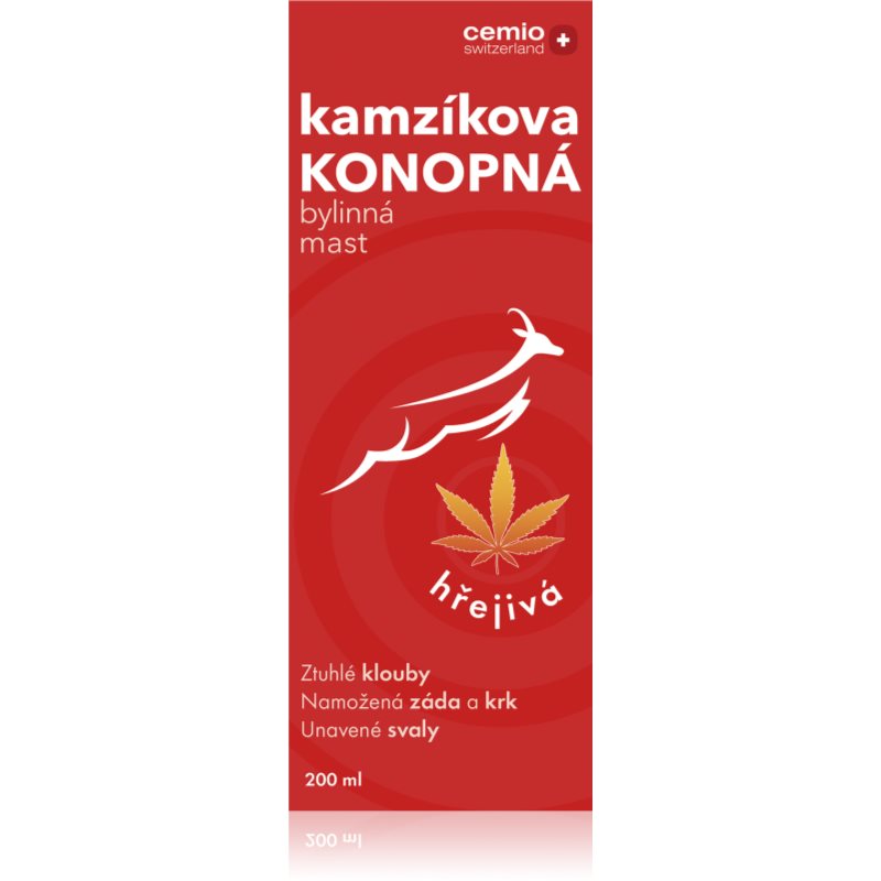Cemio Kamzíkova konopná mast bylinná mast s hřejivým účinkem 200 ml